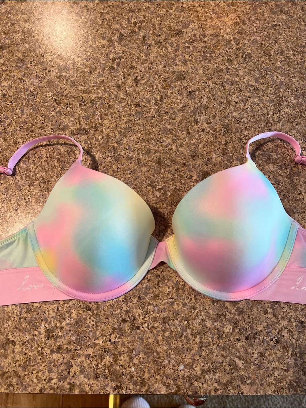 Victoria's Secret Pastel Tie-Dye Push-Up Bra - Pink & Mint